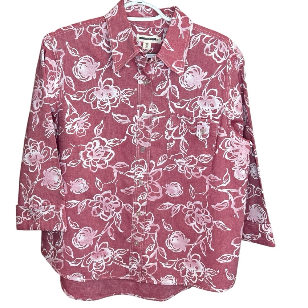 Coldwater Creek Women’s Medium Button front Blouse/jacket Like New Floral Print